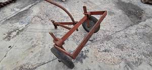 Vintage Two-Wheel Farm Cart Frame with Curved Tow Arm