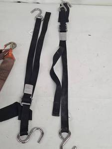 BoatBuckle Tie-Down Straps with Carabiners - Black & Brown Nylon (Assorted)
