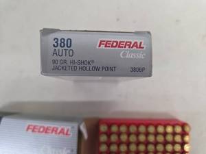 Federal Classic 380 Auto 90gr Hi-Shok Jacketed Hollow Point Cartridges