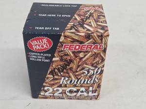 Federal .22 Long Rifle High Velocity Copper-Plated Hollow Point Value Pack - 550 Rounds