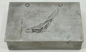 Wendell August Forge Keepsake Box with Engraved Sailboat Motif