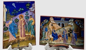 Religious Icon Plaques - Road to Emmaus & Samaritan Woman (Lot of 2)