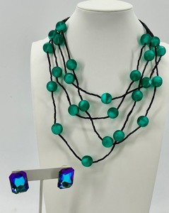 Turquoise Bead Necklace - Gemstone Earrings