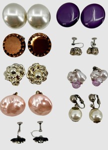 Assorted Clip-On Earrings - Pearls, Glass Cabochons & Crystal Clusters