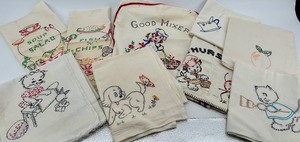 Vintage Embroidered Kitchen Towels, Good Mixer Cover & More