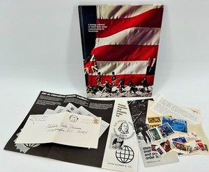 US Bicentennial Stamp Collection 1776-1976 with Yorktown Painting & Ephemera
