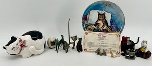 Cat Nap Porcelain Collector Plate & Cat figurines
