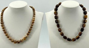 Beaded Necklaces - Natural Stone & Tigers Eye (Lot of 2)