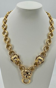 Lion Head Link Necklace with Ring Bail&nbsp