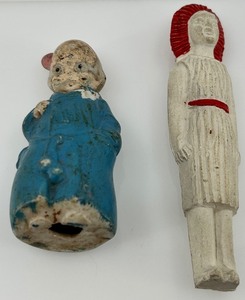 Vintage - Two Hand Painted Figurines - Folk Art