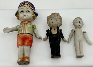 Three Vintage Japanese Paper Mache Figures - Hand Painted, Made in Japan