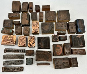 Assorted Vintage Letterpress Tools including Quoins Wedges & Printing Blocks