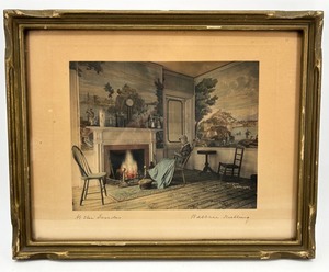 Wallace Nutting - At the Fender Interior Print - Signed