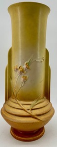 Roseville Vase with Floral Relief - Vintage Art Pottery