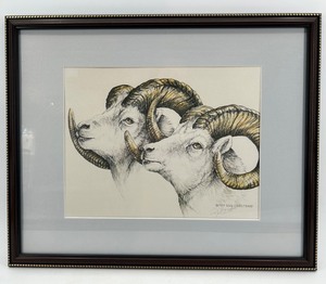Doug Lindstrand - Two Rams Print - Signed