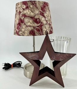Lamp, Star Shaped Metal Candle Holder &amp Glass Vase&nbsp