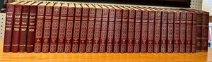 Encyclopaedia Britannica Set - Leather-Bound Multi-Volume Encyclopedia and Bookshelf