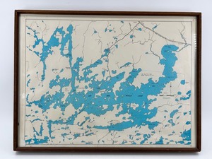 Mille Lacs Lake Area Map - Vintage Topographic Print in Wood Frame