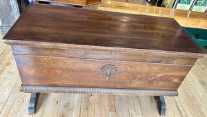 Cedar Chest with Carved Border and Decorative Feet