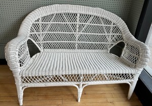 Arched-Back Wicker Couch Settee