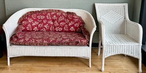 Two-Piece Wicker Sofa & Chair Set