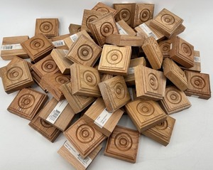 Golden Oak Rosette Wooden Blocks (Lot of 60)