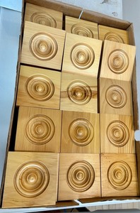 Wooden Rosette Blocks (Lot of 50)