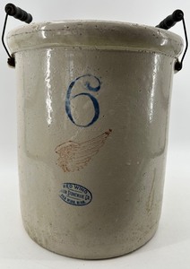 Vintage Red Wing Stoneware Crock with Wire Handles