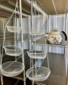 Two wire Hanging Fruit Baskets & Kamenstein World of Motion Bee Teapot (for parts or repair)