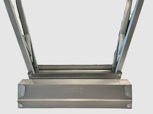 Two Foldable Metal Sawhorses for Workshop or Jobsite