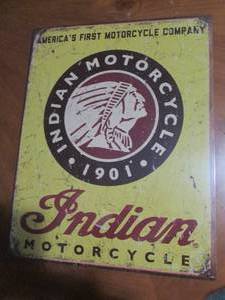 Indian Motorcycles metal sign, meas...