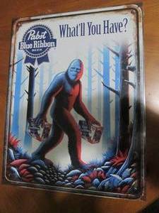 Pabst Beer metal sign, measures 12 ...
