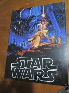 Star Wars metal sign, measures 12 x...