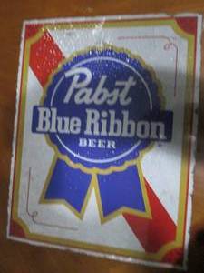 Pabst Ble Ribbon Beer metal sign, m...