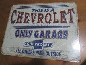 Chevrolet metal sign, measures 12 x...