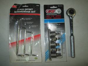 3pc offset screwdriver set, ratchet...