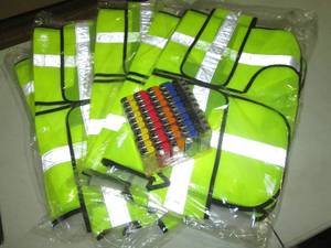 Flourescent Mesh safety vests and 5...