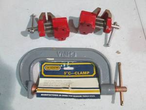5in C-clamp and a pair of mini benc...