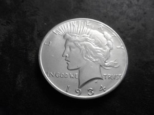 1934 D Double Die Strike Peace Silver Dollar