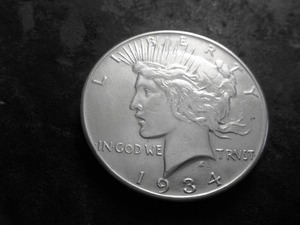 1934 S Peace Silver Dollar