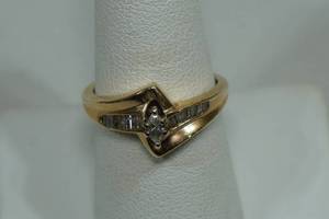 14k Yellow Gold Diamond Engagement Ring