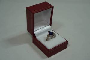 Sterling Silver Ladies Ring - Lab Created Sapphire