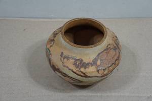 Vintage Nemadji Art Pottery Marbled Swirl Pattern Vase