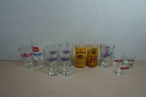 Assorted Beer and Alcohol Promotional Glasses