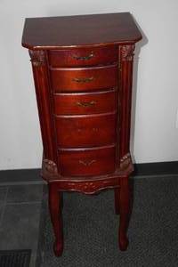 Cherry Finish Jewelry Armoire
