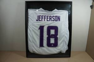 Framed Signed Justin Jefferson Jersey - Beckett Authenticated