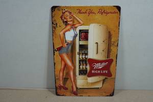 Vintage Style Metal Sign - Miller High Life