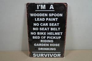 Vintage Style Metal Sign - Im A Survivor