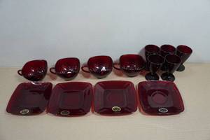 Vintage Anchorglass Royal Ruby Glassware