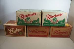 Vintage Beer Boxes - Hamms, Rhinelander, Huber